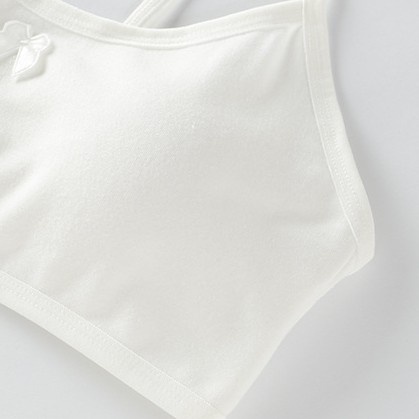 Áo Ngực Cotton Mềm Mại Thoáng Khí Thắt Nơ Màu Trơn Co Giãn Thời Trang Dành Cho Bé Gái 8-12 Tuổi