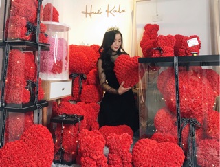 Gấu hoa size 25 ( ảnh shop chụp sẵn)