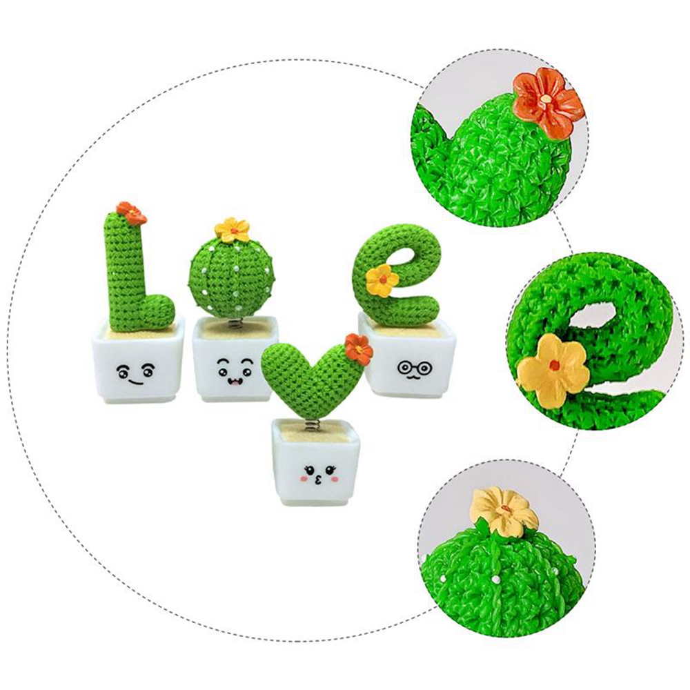 4 cây xương rồng giả trang trí tiểu cảnh