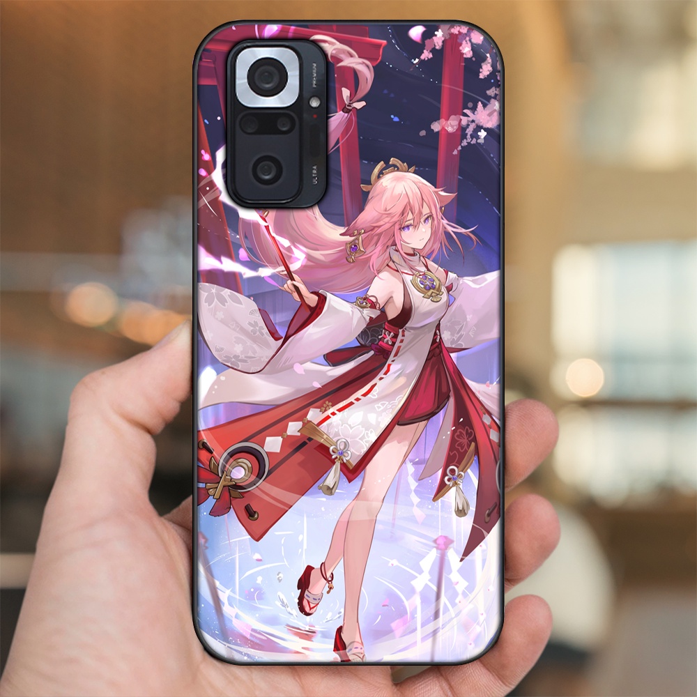 Ốp lưng Xiaomi Redmi Note 10 Pro viền đen in hình Yae Miko Genshin Impact