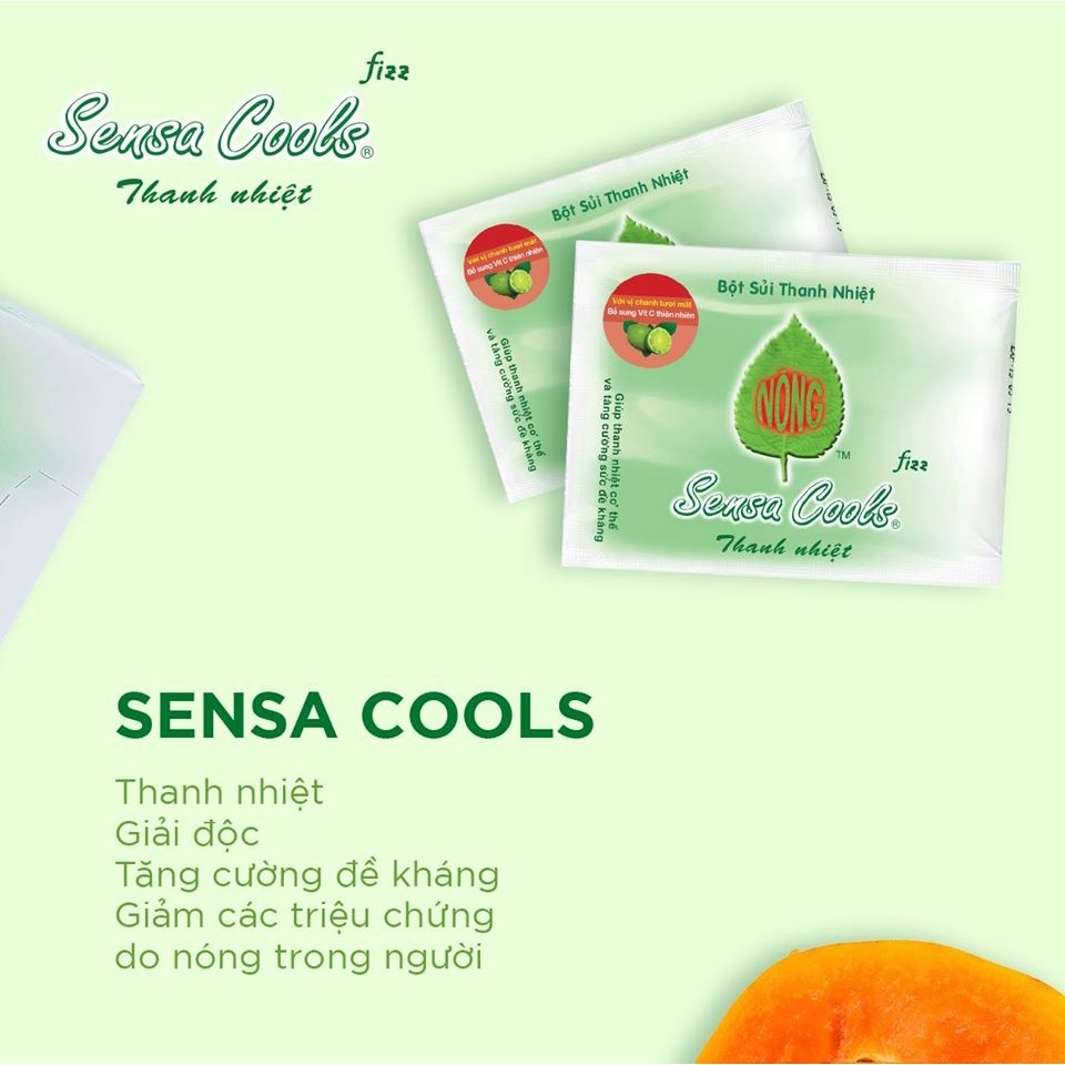 SENSA COOLS FIZZ [Hộp 6 gói] - Bột sủi thanh nhiệt, mát gan, tăng cường đề kháng [Sensacool/sensa cool]