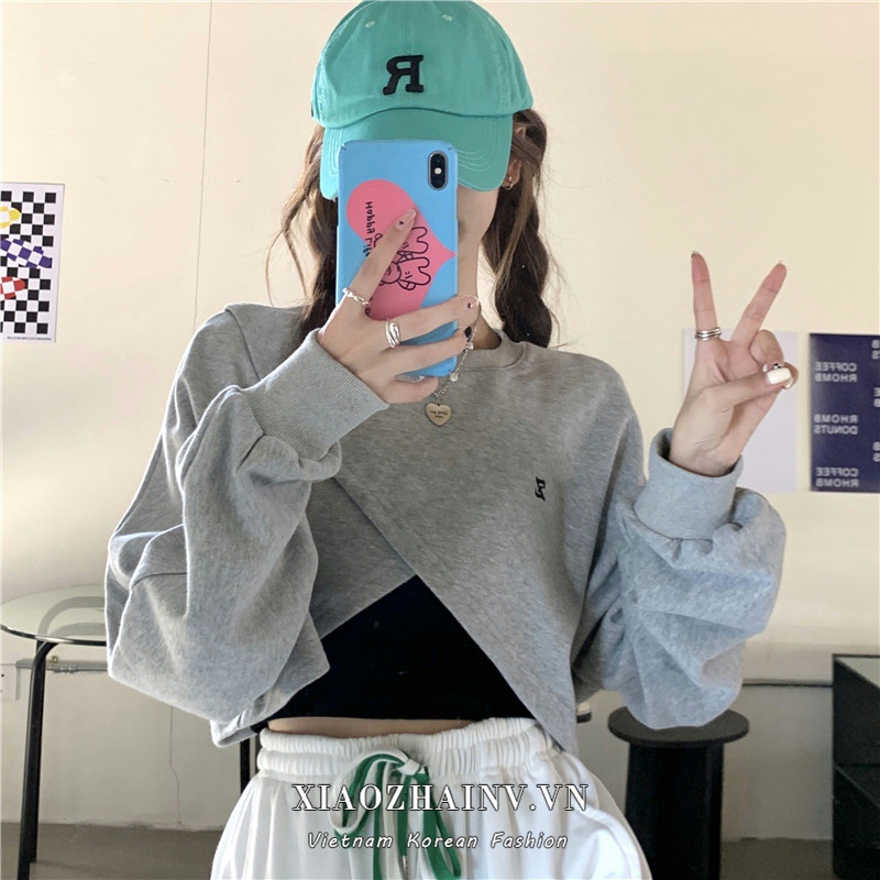 Áo Croptop Tay Dài Dáng Rộng Thời Trang Mùa Thu Cho Nữ | BigBuy360 - bigbuy360.vn