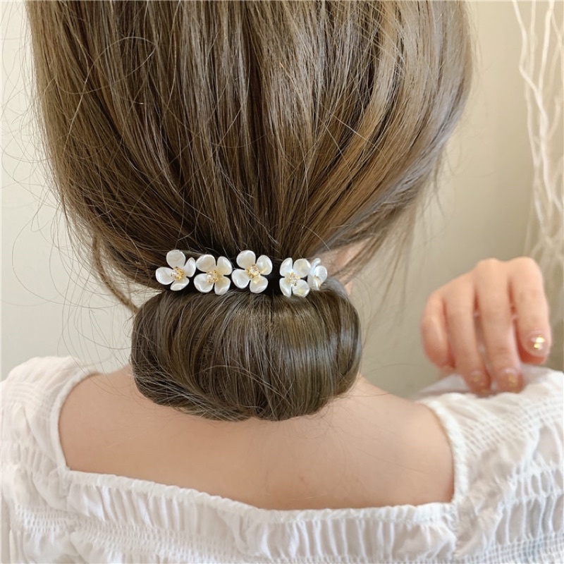 Thanh búi tóc đính ngọc trai, dây buộc tóc đính ngọc trai phong cách Hàn Quốc