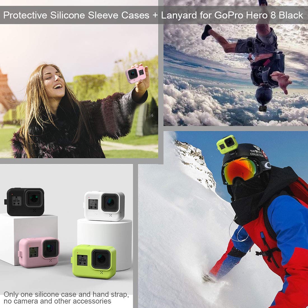 For GoPro 8 Accessories Colorful Soft Silicone Case Protective Leather Shell Housing for Go Pro Hero 8 Black Action Camera