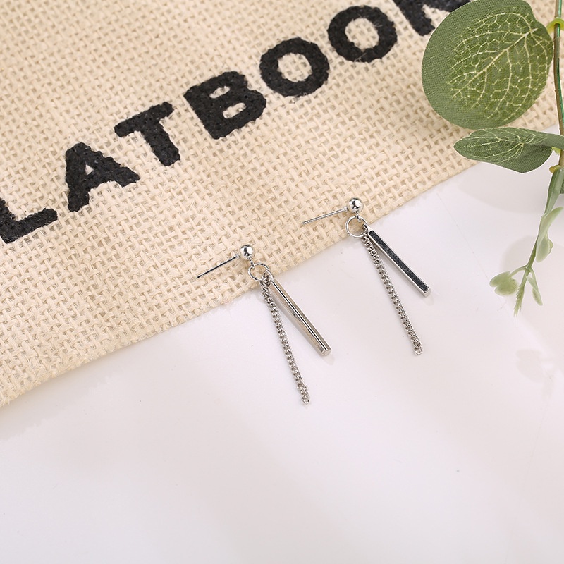 Đôi Khuyên tai dáng dài PAPAOZHU bằng bạc thời trang sành điệu cho nữ