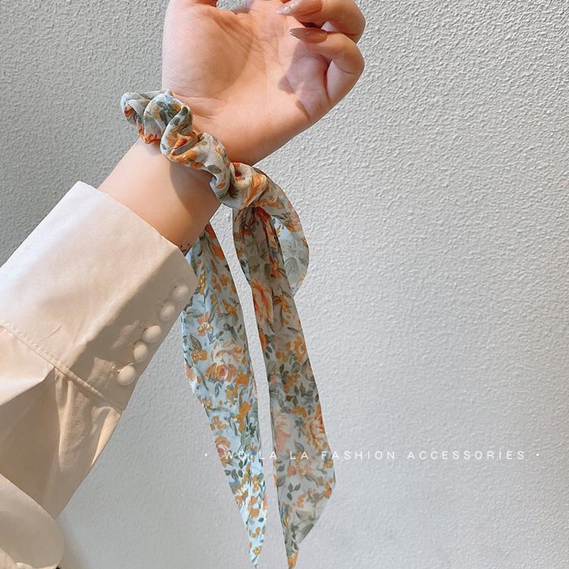 Dây Buộc Tóc Đuôi Ngựa Dài Họa Tiết Hoa Xinh Xắn