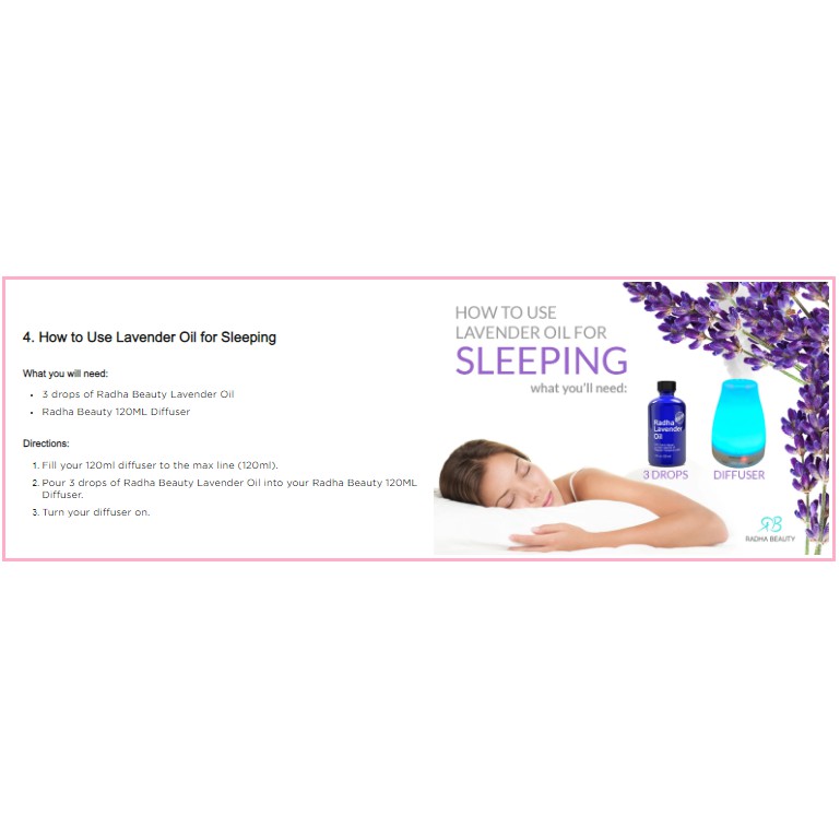 [USA] Tinh dầu xông phòng Lavender Oil Radha 100% Natural