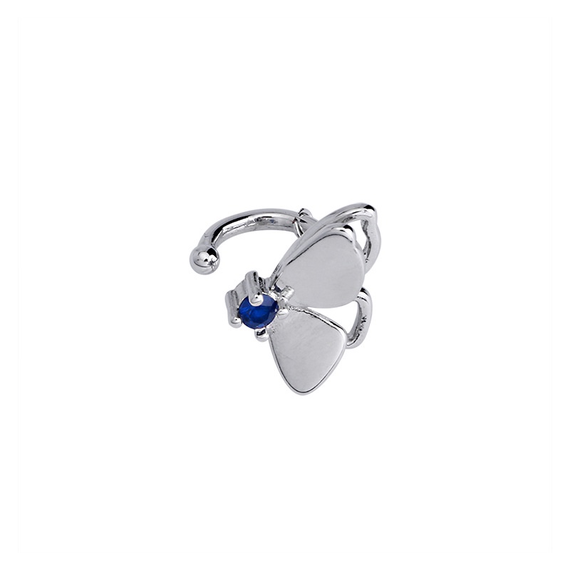 Kẹp Tai Bướm Zircon Cá Tính Ngọt Ngào Kẹp Tai Màu Xanh Da Trời Không Xỏ Bông Tai