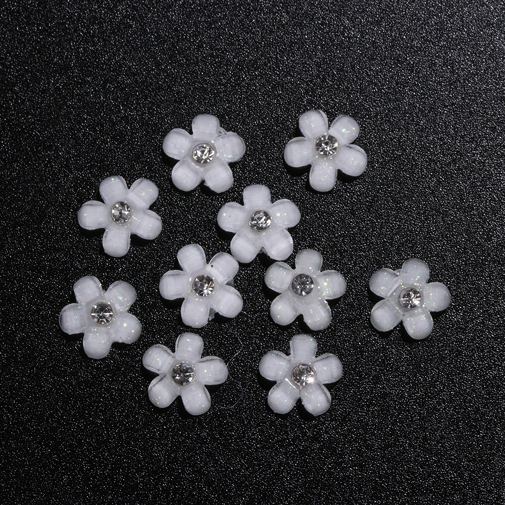Bộ 10 phụ kiện hình hoa đính đá trang trí móng tay nghệ thuật đẹp mắt