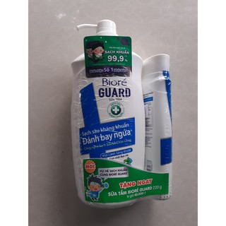 SỮA TẮM KHÁNG KHUẨN BODY GUARD 800G BIORE MÁT LẠNH BẠC HÀ TẶNG KÈM CHAI 200G DƯỠNG DA MÀU NGẪU NHIÊN