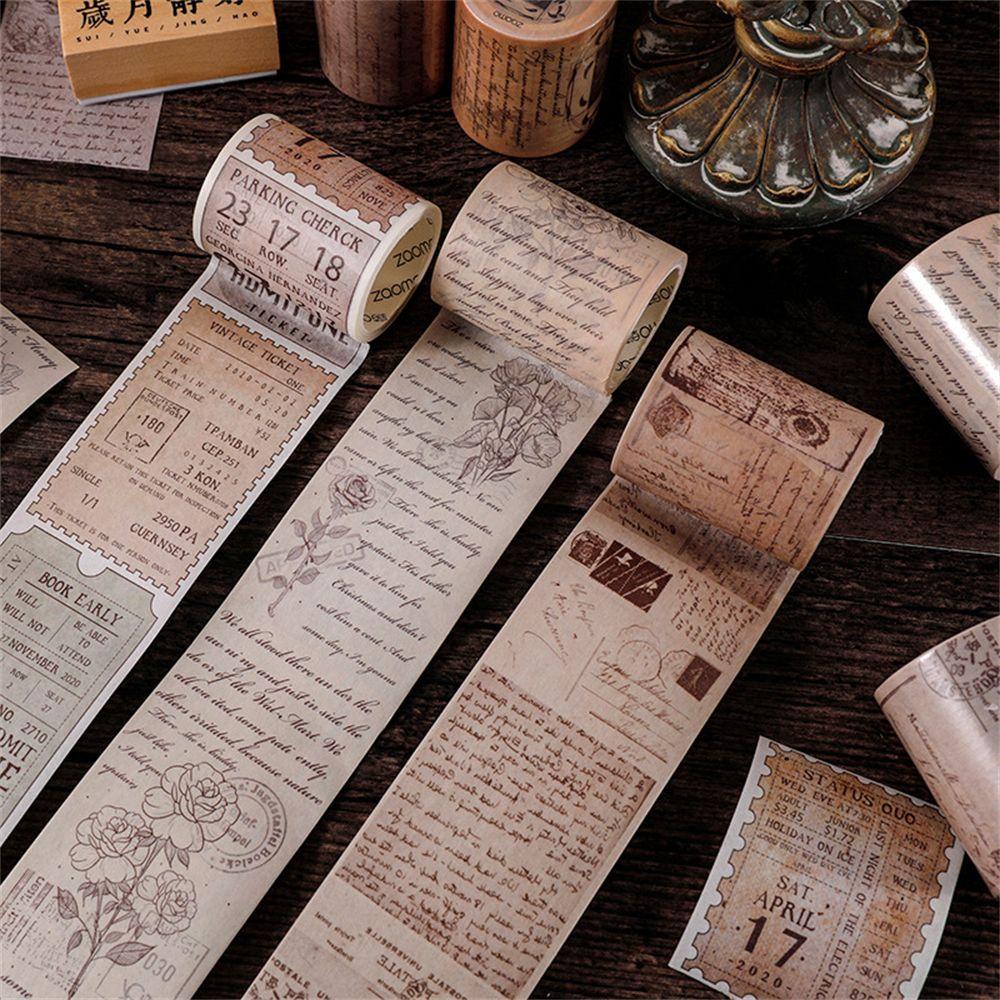 Giấy Washi 50mm Dán Trang Trí Gói Quà Phong Cách Cổ Điển