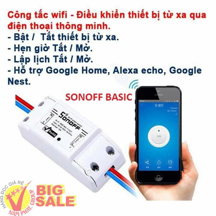 Công tắc thông minh điều kiển từ xa qua wifi Sonoff Basic 3G -4G