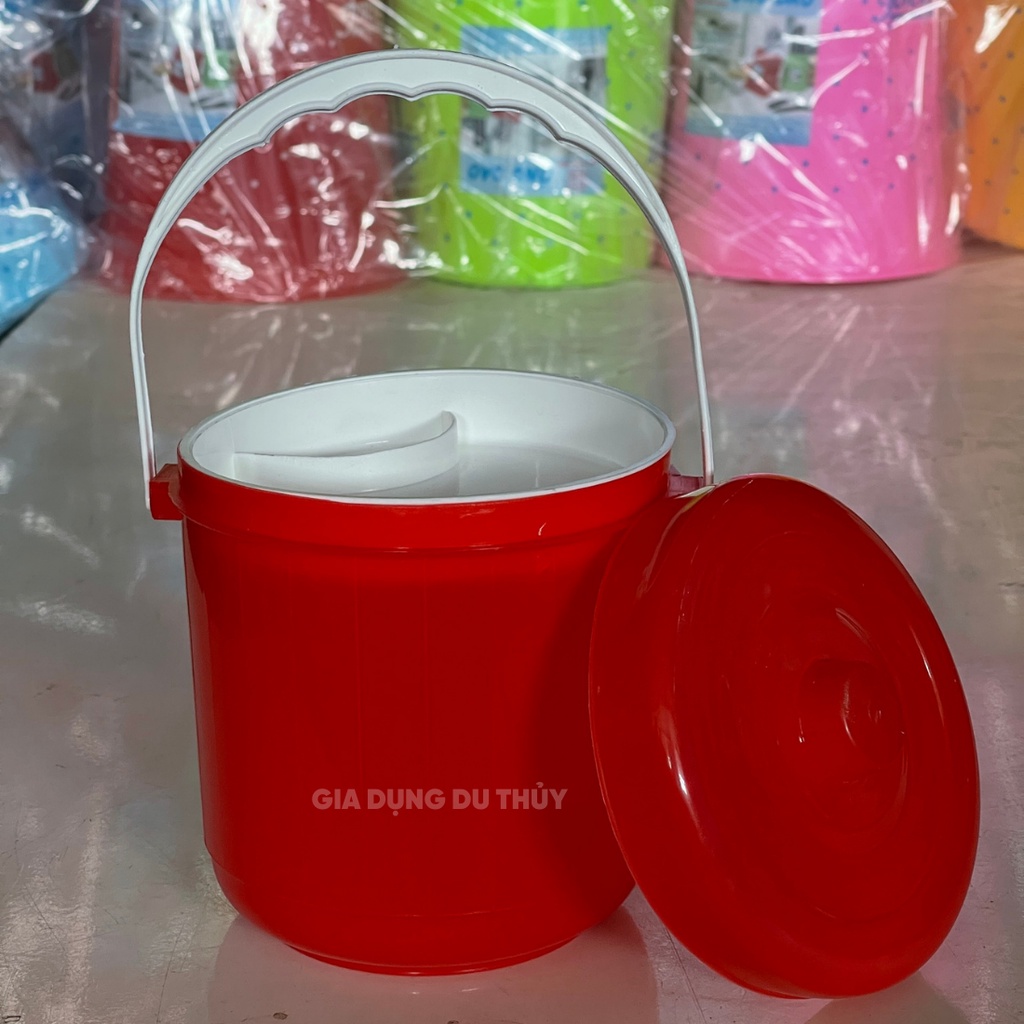 Cà mên nhựa đựng cơm, đựng cháo chất liệu nhựa PE dẻo không vỡ của gia dụng du thủy