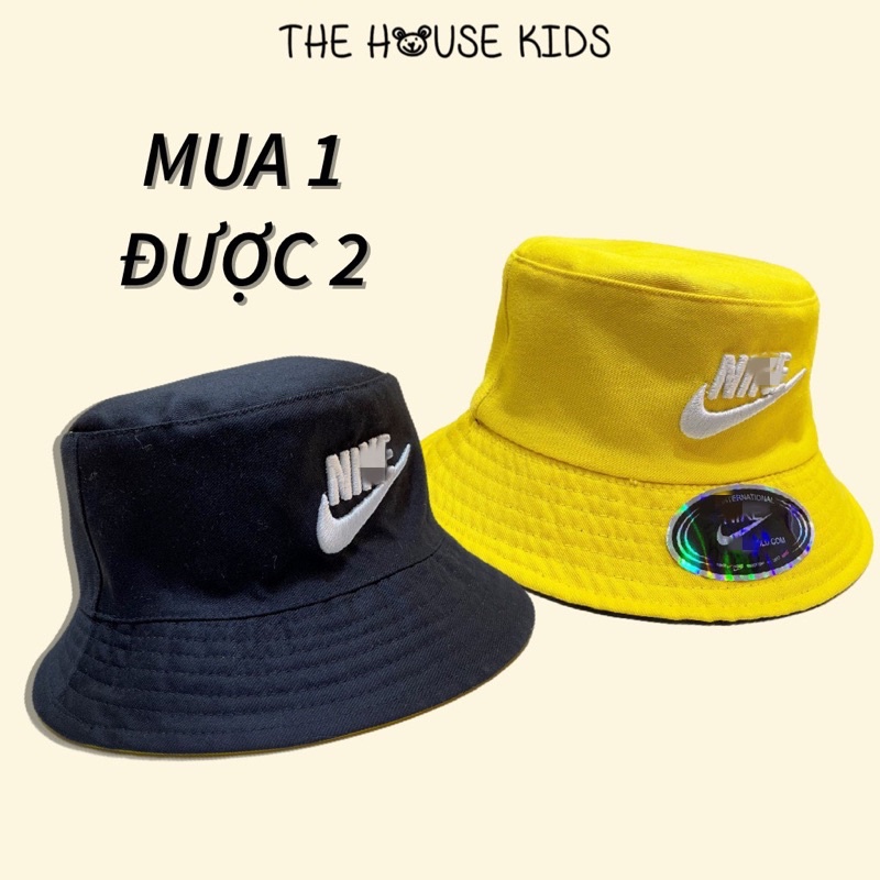 Mũ bucket - Nón tai bèo chữ thêu 2 mặt cho bé - THE HOUSE KIDS