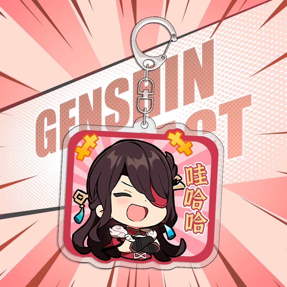 (đủ mẫu) Móc khóa in hình Genshin Impact ver chữ nhật game anime chibi mica trong acrylic