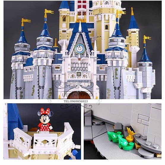 Đồ chơi Lắp ghép Mô hình Cinderella Princess Castle City 16008 Lâu Đài của Đại Gia Đình Disney 6005