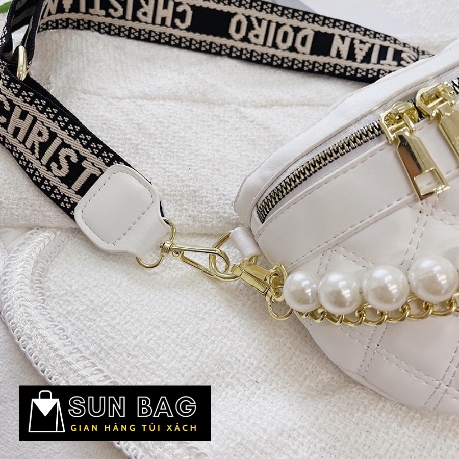 Túi xách nữ đeo chéo, đeo hông, ngực túi đi chơi, đi học, da đẹp, cao cấp size 22cm SB163