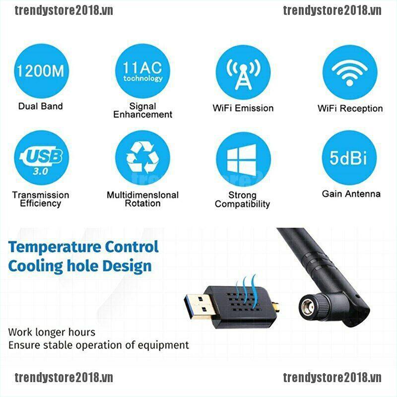 Usb Wifi 1200mbps 2.4g / 5g Antenna 802.11ac | BigBuy360 - bigbuy360.vn