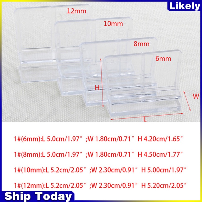 Set 4 tấm giá đỡ kẹp thành bể cá bằng acrylic làm khung hỗ trợ
