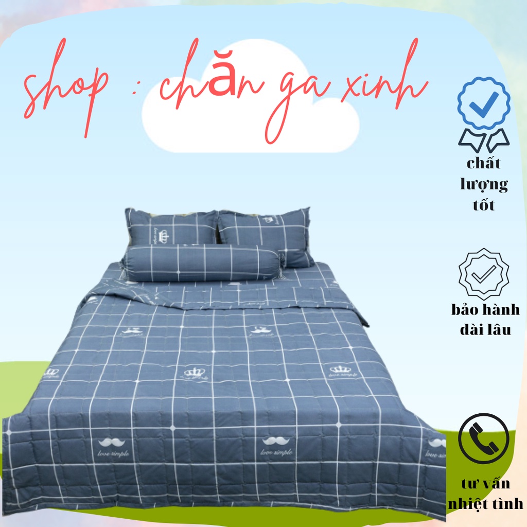 Bộ Chăn Hè Trần Bông Ga Gối 5 Món Cotton Poly Thoáng Mát nhiều mẫu