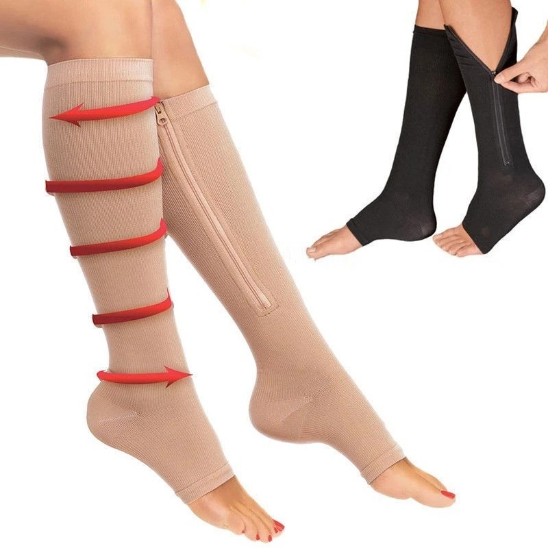 Vớ nén bắp chân unisex có dây khoá kéo giúp đốt cháy mỡ thừa giảm béo cẳng chân khi ngủ chống mệt mỏi dành cho bạn nữ | BigBuy360 - bigbuy360.vn