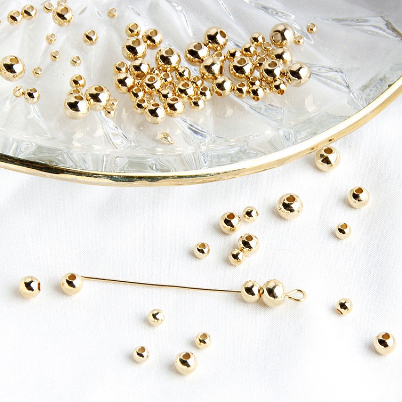 Phụ kiện trang sức hạt mạ vàng nhiều kích cỡ