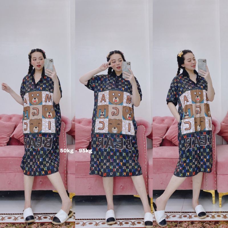 đầm thun lạnh 3d bigsize