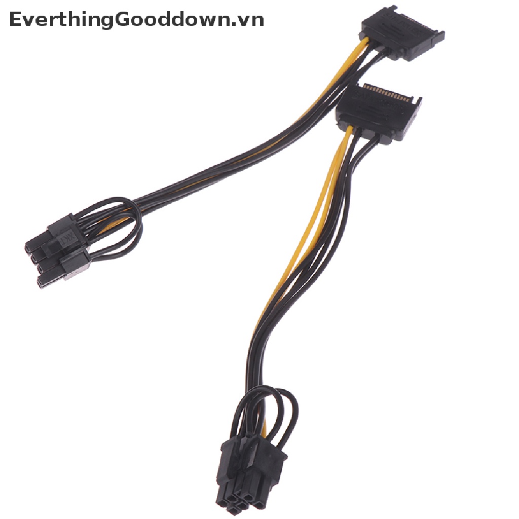 Everthingooddown Cáp SATA Chuyển Đổi 15pin Sang 8pin (6 + 2) PCI-E Dài 20cm Thẻ Đồ Họa