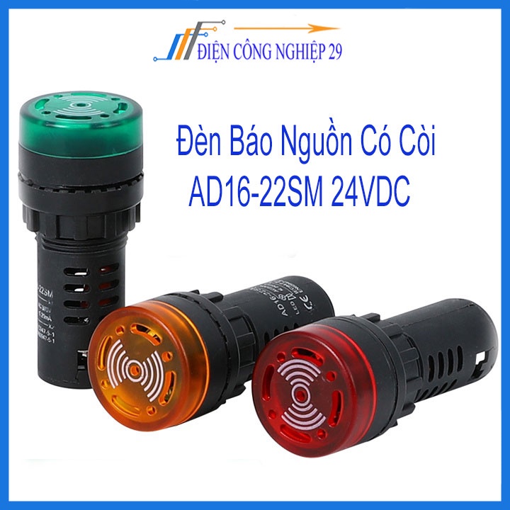 Đèn Báo Nguồn Có Còi AD16-22SM 24VDC