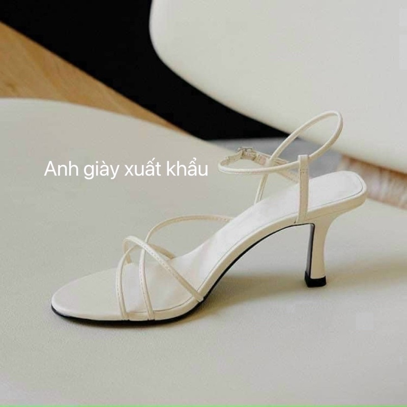 SD71 - Sandal dây mảnh da lì gót nhọn 7p cực chắc chắn