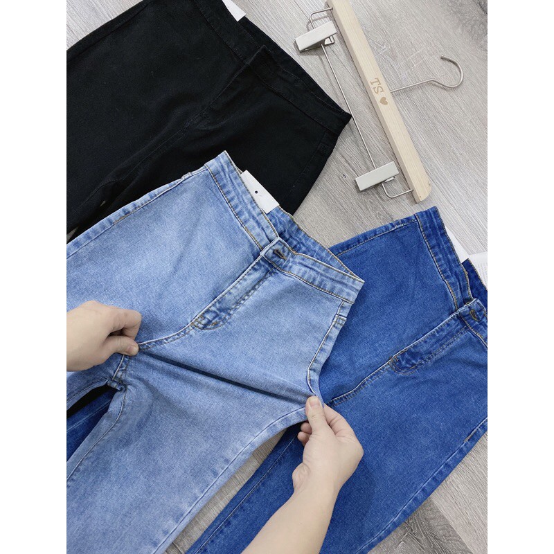 Quần jean nữ lưng cao vải bò dày dặn skinny co giãn nhẹ LADYA M40