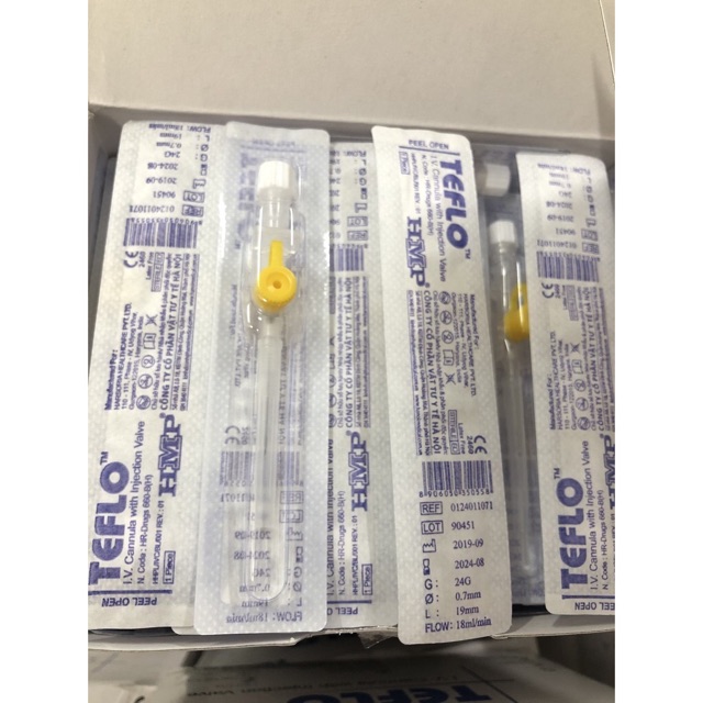 KIM LUỒN TĨNH MẠCH KIM CATHETER TIÊM TRUYỀN TĨNH MẠCH TEFLO - MEDIKIT HÀNG ẤN ĐỘ SIÊU BÉN SIZE 18 20G 22G 24G