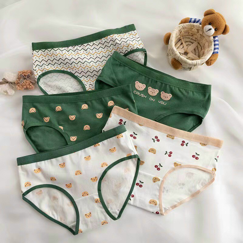 Quần lót nữ cotton kháng khuẩn khử mùi cao cấp họa tiết baby dễ thương, ôm mông gợi cảm, freesize &lt;55kg. Ninagen.xstore