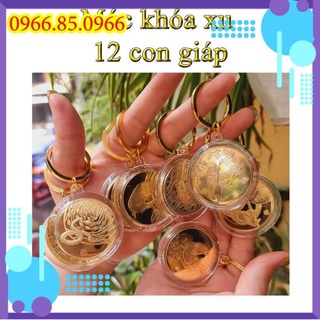 Móc khóa xu 12 con giáp phong thuỷ may mắn