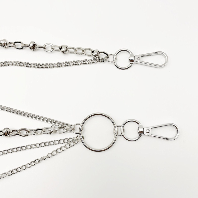 Youyo Quần Dài Phối Chuỗi Xích Hai Lớp Hình Chân Dung Phong Cách Hip hop Đường Phố Cho Nữ