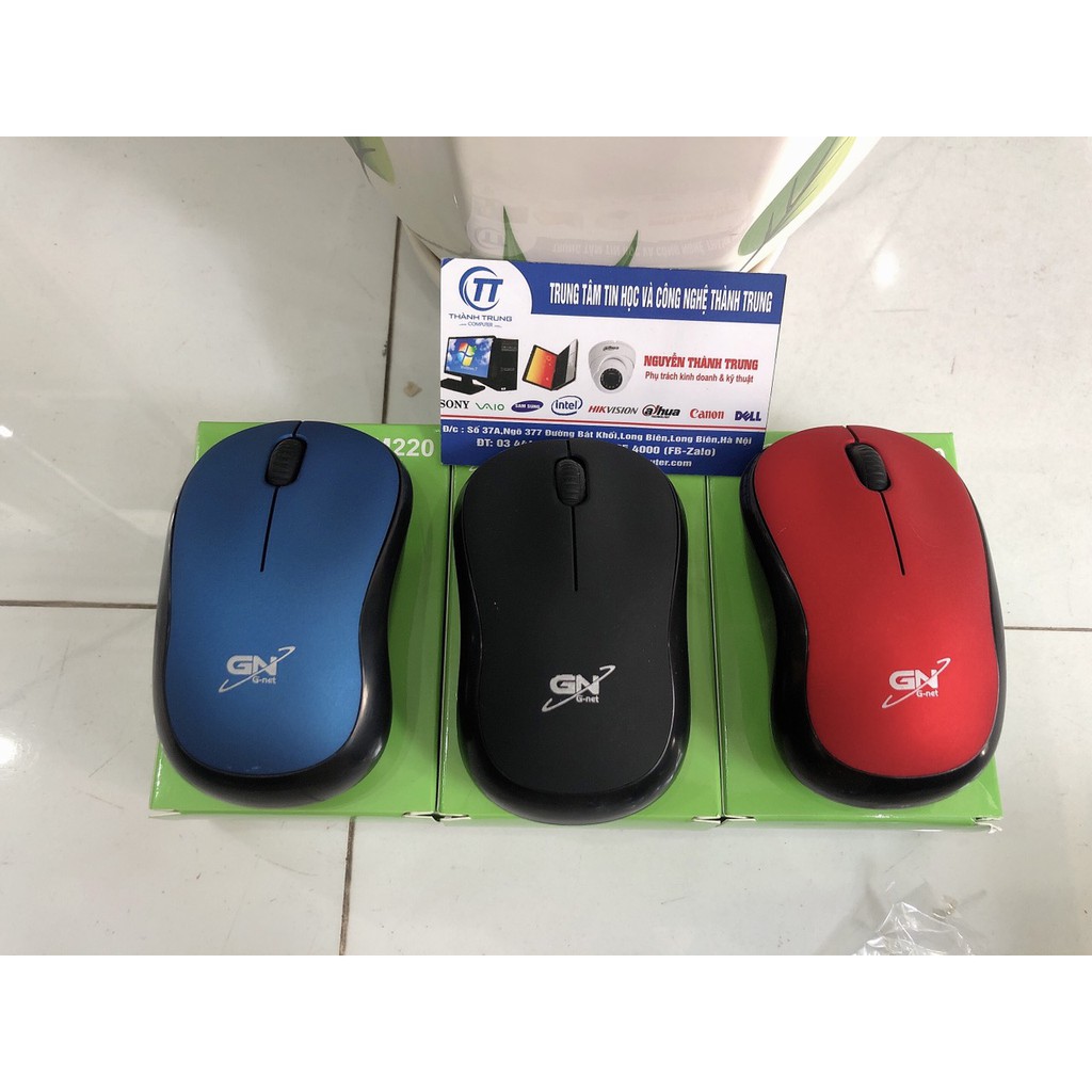 Chuột không dây giá rẻ Gnet M220 Red Black Blue Chính hãng Bảo hành 12 tháng