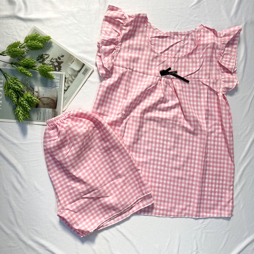 Đồ bộ mặc nhà freesize từ 40-45kg , đồ bộ cho nữ, cho bé gái lớn vải mềm - B45