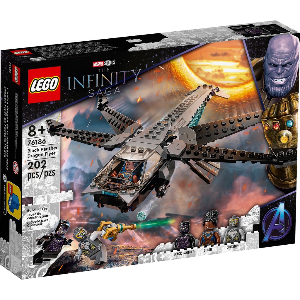 76186 Đồ chơi lắp ráp Iego Super Heroes Black Panther Dragon Flyer - Phi cơ của chiến binh Báo đen