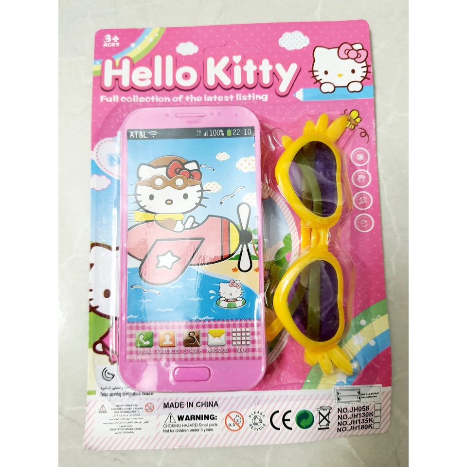 Đồ Chơi Điện Thoại Phát Nhạc Kitty Kèm Kính Cho bé