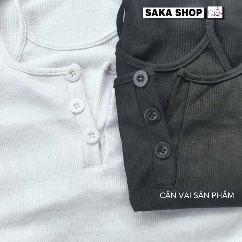 Áo croptop nữ kiểu nút giữ kèm áo hai dây phía trong dễ thương