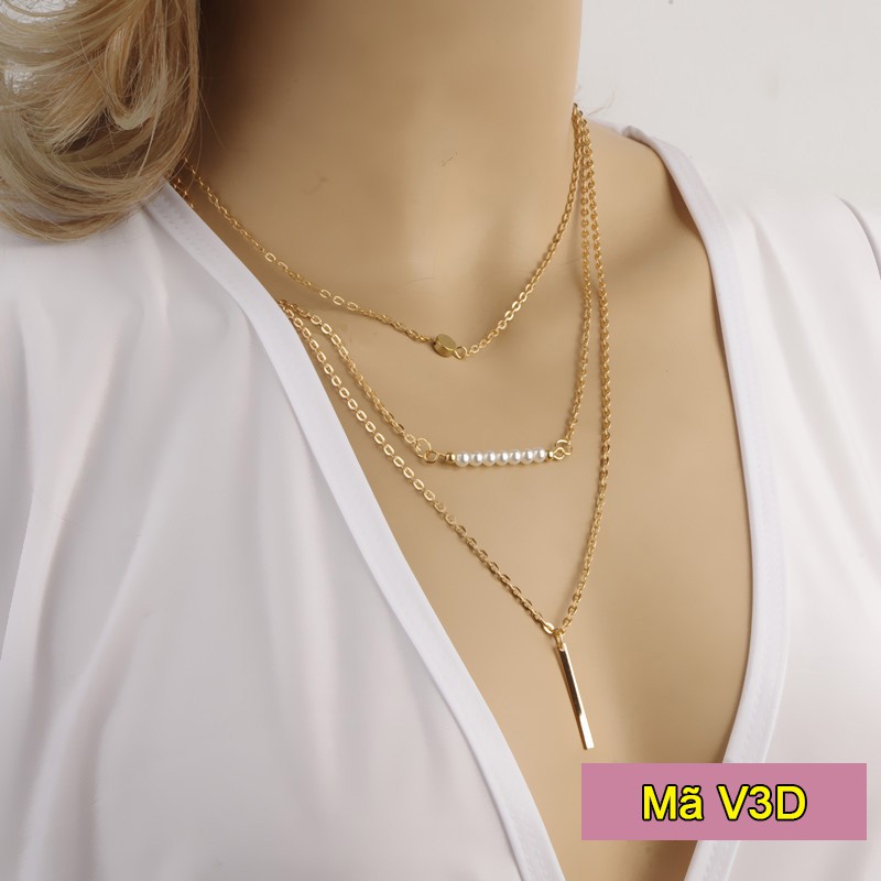 BST Vòng Cổ Chocker Layer Nhiều Lớp Nhiều Họa Tiết Vintage Cá Tính Cho Nữ ( dây chuyền đeo cổ )