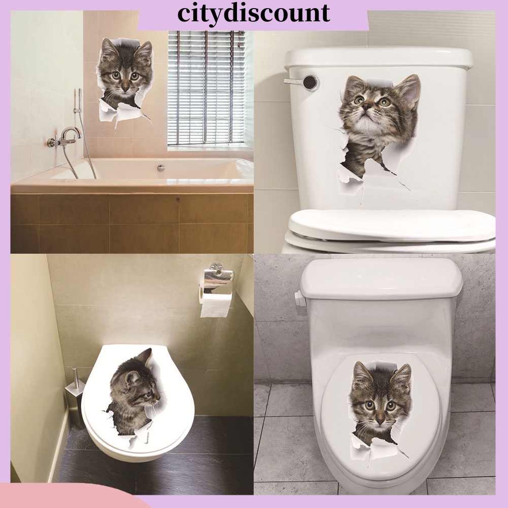 Decal Dán Tường Hình Mèo 3d Dễ Thương