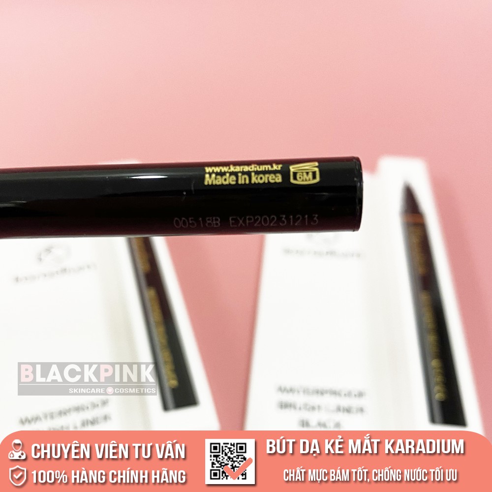 Kẻ mắt Karadium Waterproof Brush Liner Black - Mềm mịn êm dịu với vùng da mắt, giúp đôi mắt  trở nên to tròn và lấp lánh