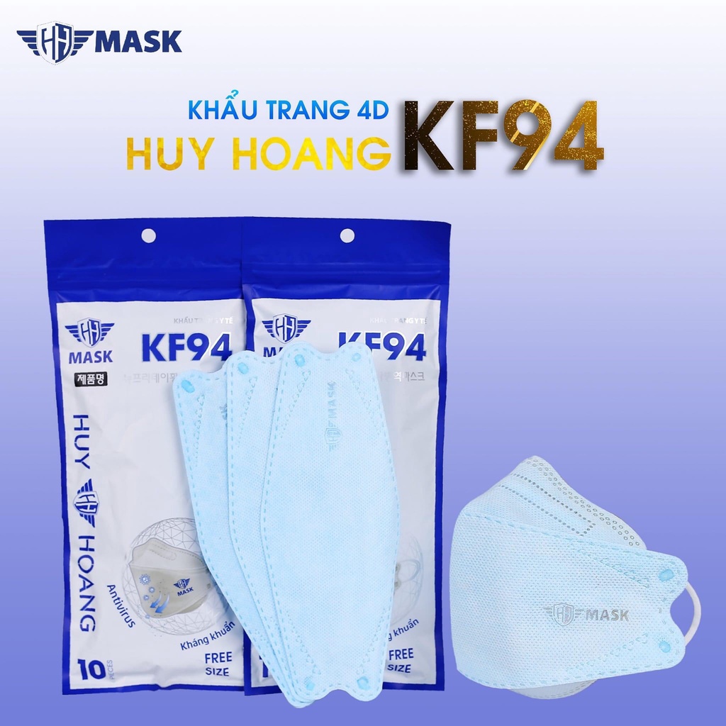 Thùng 300 cái khẩu trang Huy Hoàng 4D KF94 kháng khuẩn chống bụi cao cấp