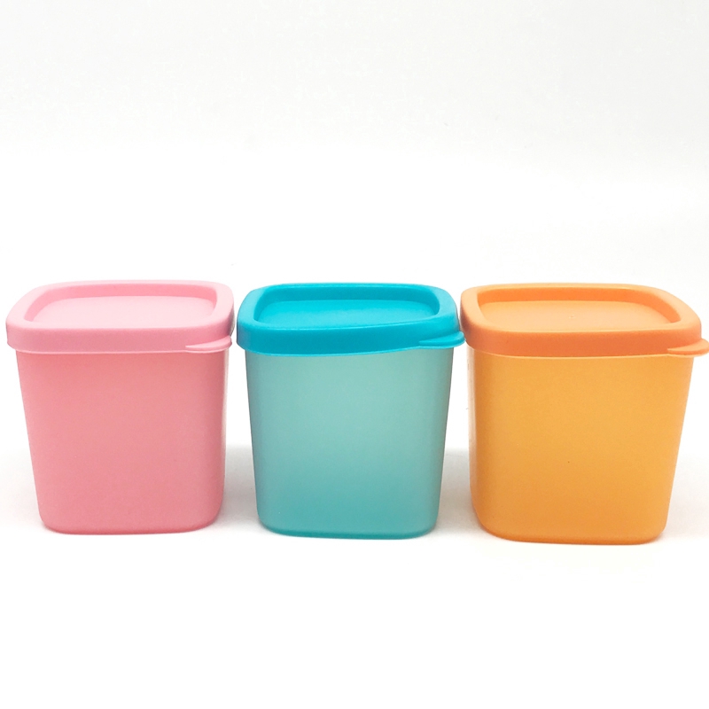 【Ready Stock】 New Kitchen Plastic MINI Storage Box Lids Spice Sauce Seasoning Box Condiments Pepper Food Storage Container 3 Color 【Doom】