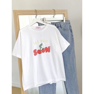 Áo thun in hình cherry See you soon