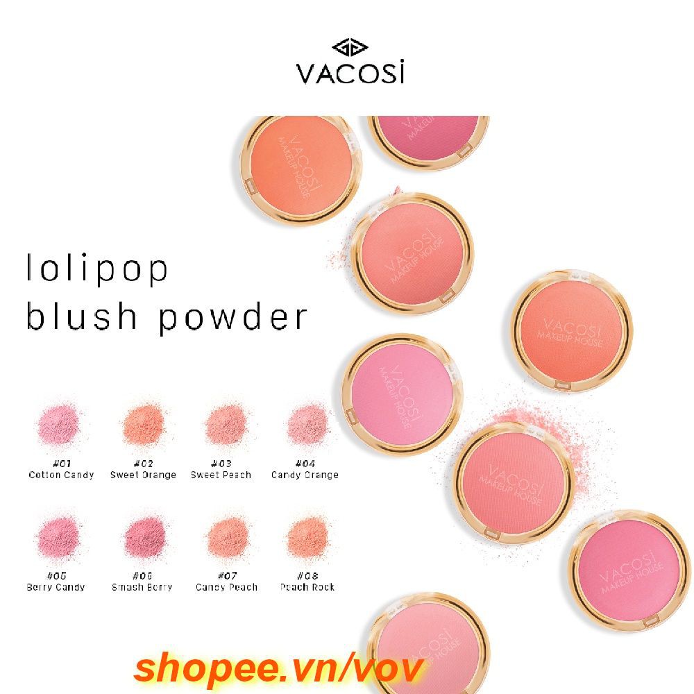 Phấn Má Hồng Số 12 Berry Muffin Vacosi Lolipop, vov Chuyên Hàng Hiệu Chính Hãng.