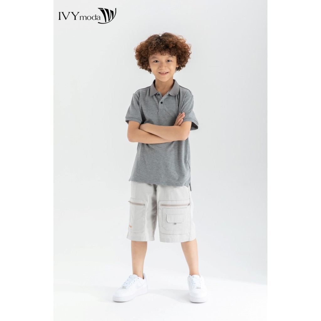 Áo thun cổ đức bé trai IVY moda MS 57K1328
