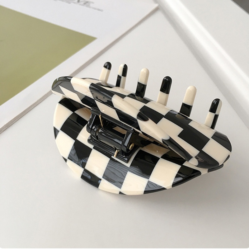 Kẹp Tóc Đuôi Ngựa Họa Tiết Caro Phong Cách Vintage