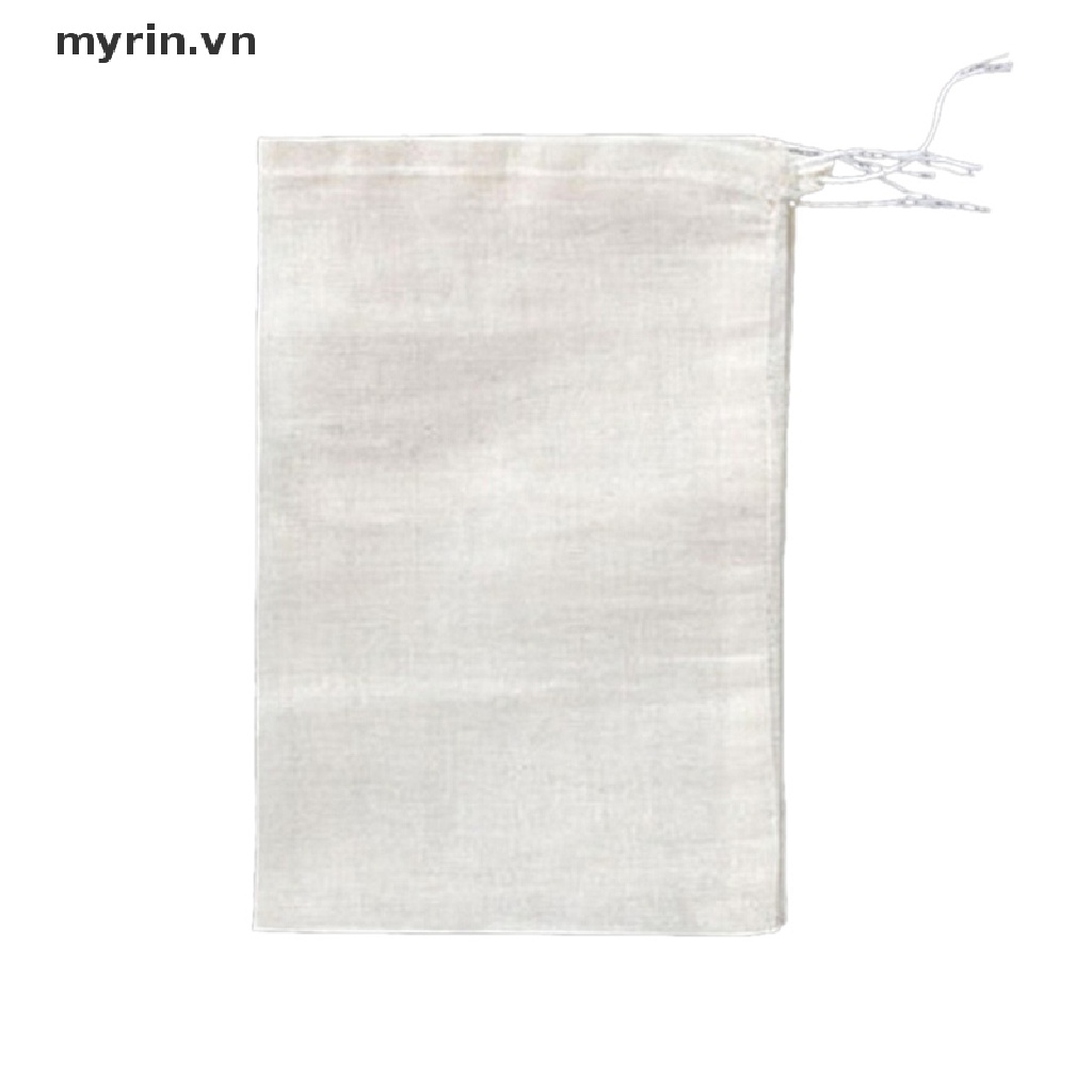 Set 10 Túi Lọc Trà Dây Rút 8x10cm Bằng Cotton Tái Sử Dụng Tiện Lợi
